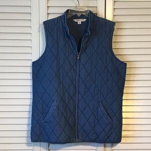 Coldwater Creek Denim Blue Quilted Jacket